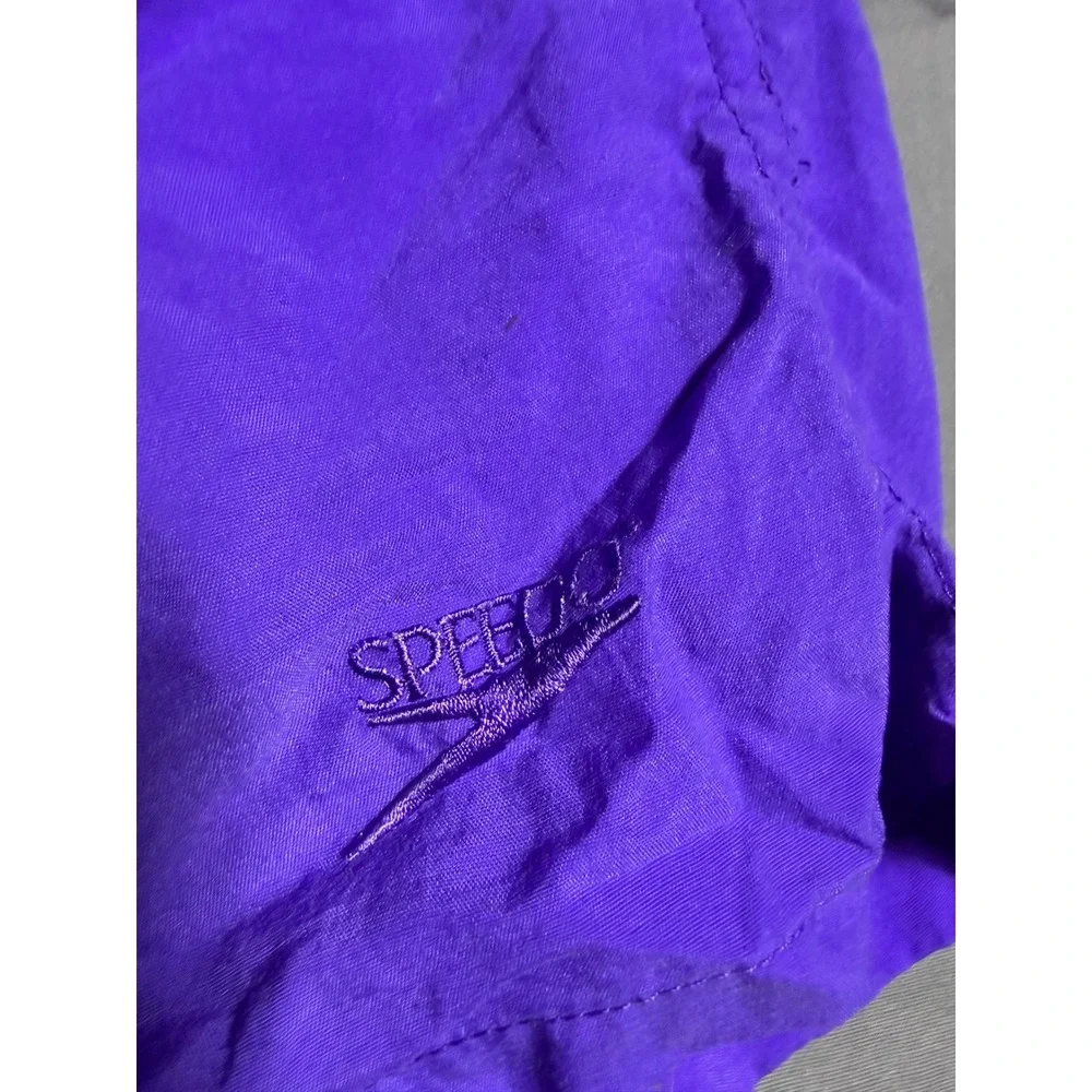 Speedo Swim Shorts Men Large Purple Good Nylon Mesh Liner Elastic Waist Pockets